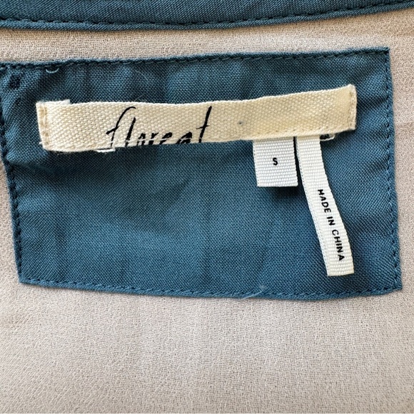 Anthropologie Floreat Crinkled Velvet Tunic Shift Dress Tan Neutral Sheen Sz S - Picture 5 of 16